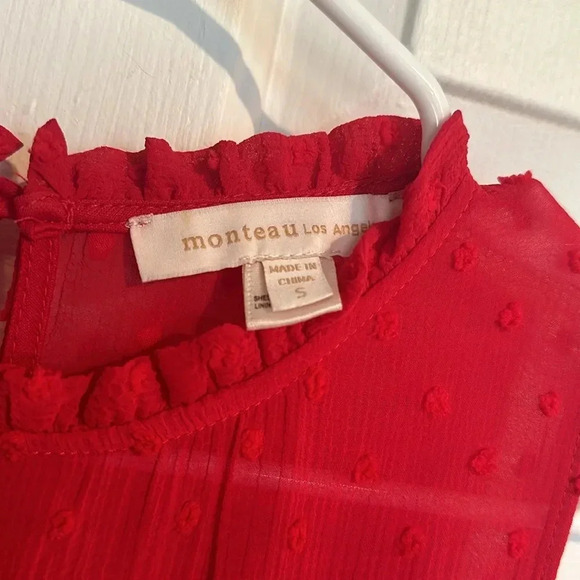 Monteau Los Angeles Size Small Red Dress - Picture 3 of 3